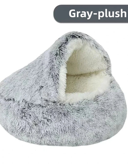Load image into Gallery viewer, Autumn and Winter Soft Plush Pet Bed and Pet Bed Winter Warm and Cold Plush Comforter Nest Shell Cat Nest Semi-Enclosed Cat Nest
