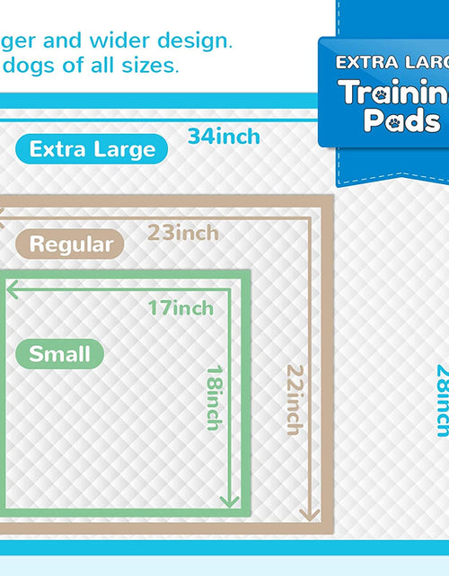 Load image into Gallery viewer, Extra Large Dog Pee Pads, Thicker Design for Super Absorbent and Leak Proof Pads, Disposable Potty Training Pads for Dogs, Puppy Pads XL, 28X34 Inches(120-Count, Blue)
