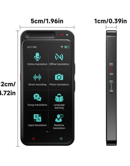 Load image into Gallery viewer, Language Translator Device, Two-Way Smart Voice and Photo Pocket Translator Real Time, Online Offline Translation for Business, Learning,Black
