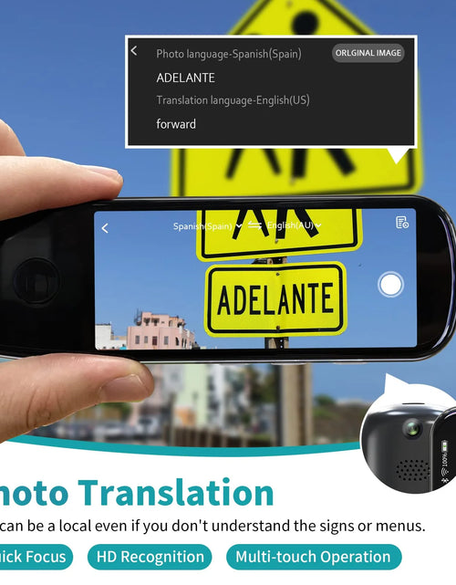 Load image into Gallery viewer, Language Translator Device,Translator Pen Reading Tool for Dyslexia， Reader Pen Translation Scanner Dictionary Pen with Voice &amp; Camera Translators, Portable Translator for Language Learners, Black
