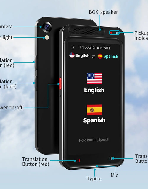 Load image into Gallery viewer, Language Translator Device, Two-Way Smart Voice and Photo Pocket Translator Real Time, Online Offline Translation for Business, Learning,Black
