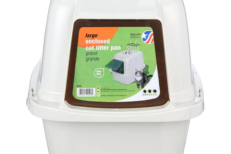 Van Ness Pets Odor Control Large Enclosed Cat Litter Box, Hooded, Pearl, CP6