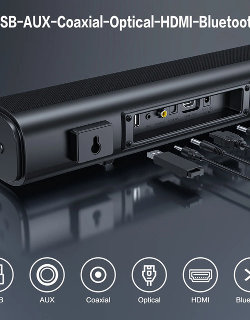 Load image into Gallery viewer, 4.1Ch Sound Bar with Subwoofer, 120W Separable Sound Bar for TV, 2-In-1 Detachable Sound Bar with Usb/Aux/Coaxial/Optical/Hdmi/Bluetooth
