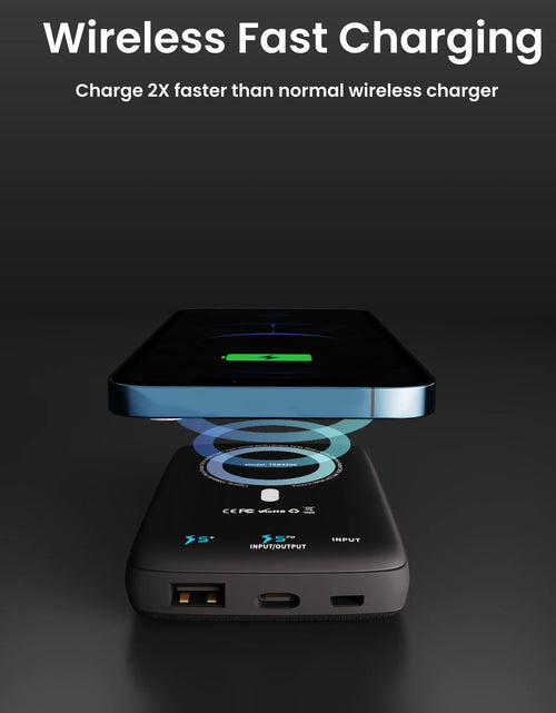 Load image into Gallery viewer, Magnetic 10000Mah Wireless Power Bank, 18W USB-C PD Portable Charger. Compatible with Iphone 14, 13, 12 Only
