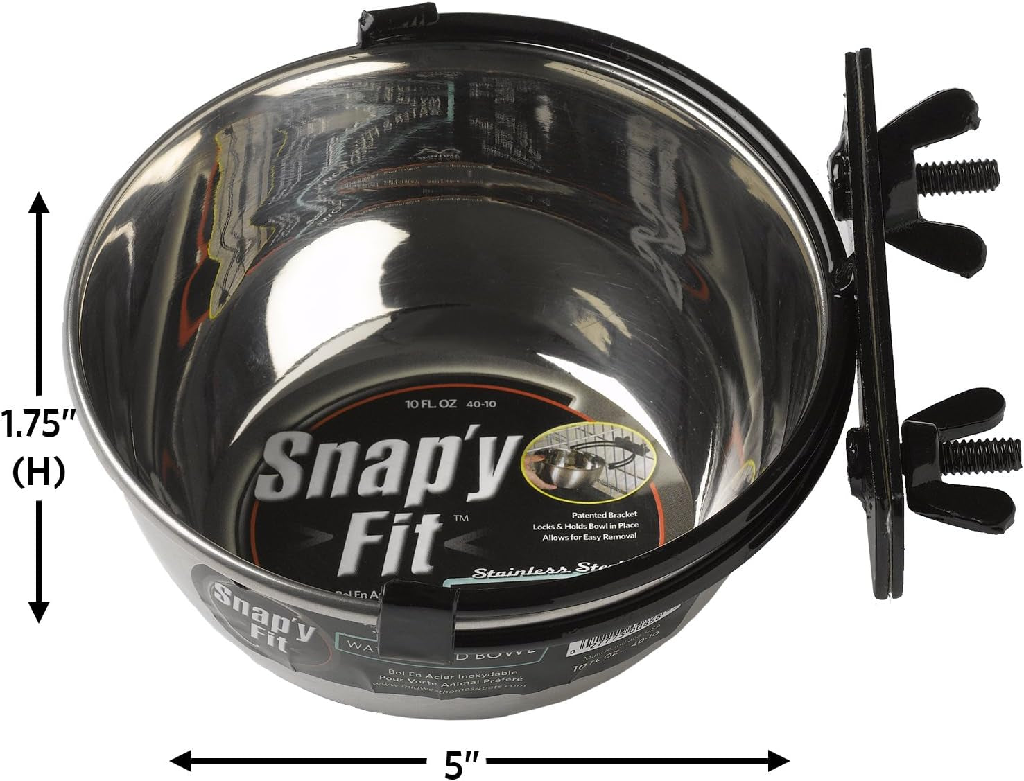 Snap'Y Fit Stainless Steel Food Bowl/Pet Bowl for Dogs & Cats
