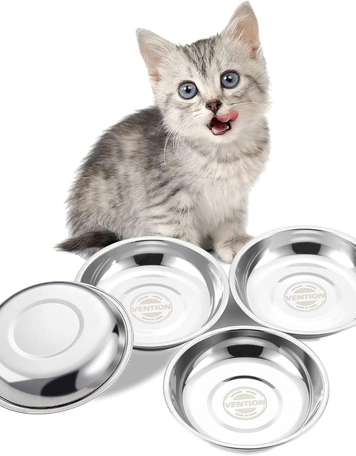 Load image into Gallery viewer, Stainless Steel Cat Bowls, Whisker Fatigue Cat Bowl, Metal Cat Dishes, Shallow Cat Food Dish
