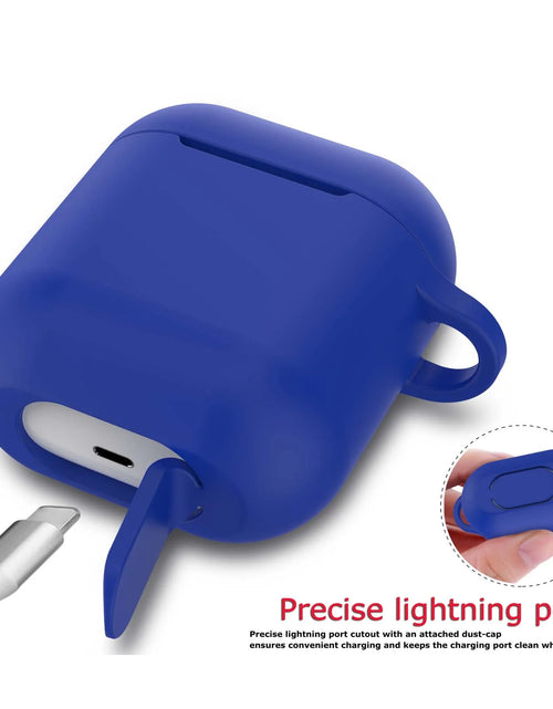 Load image into Gallery viewer, Airpods 1 &amp; 2 Silicone Case, Airpods Case with Keychain,  Shockproof Protective Premium Silicone Cover Skin for Apple Airpods 1St &amp; 2Nd -Blue
