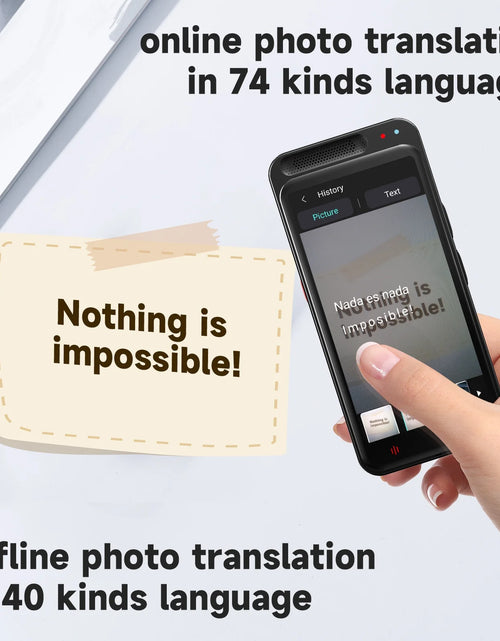 Load image into Gallery viewer, Language Translator Device, Two-Way Smart Voice and Photo Pocket Translator Real Time, Online Offline Translation for Business, Learning,Black
