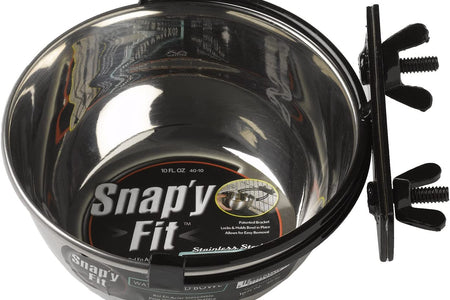 Snap'Y Fit Stainless Steel Food Bowl/Pet Bowl for Dogs & Cats