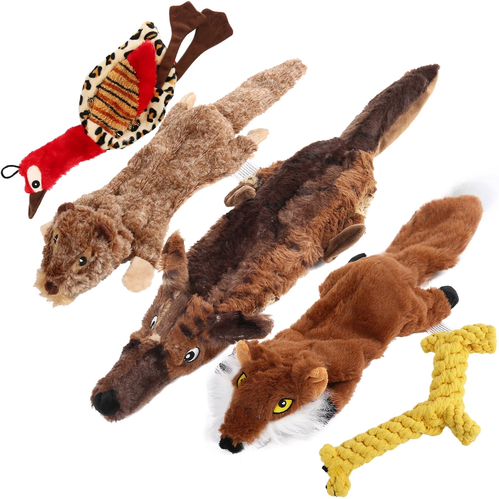 5Pcs Dog Squeaky Toys for Small Medium Dog, No Stuffing