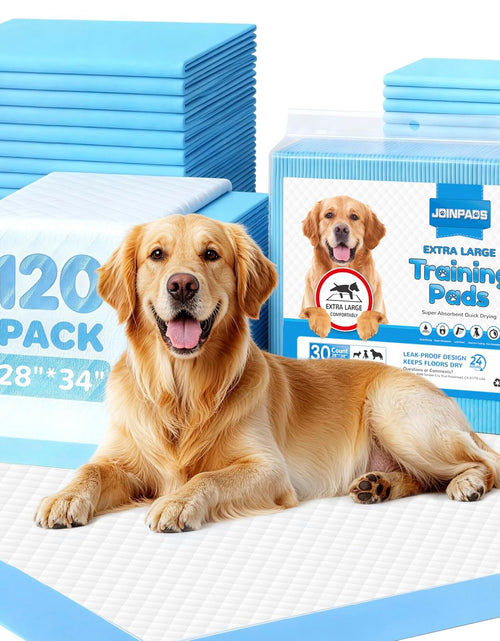 Load image into Gallery viewer, Extra Large Dog Pee Pads, Thicker Design for Super Absorbent and Leak Proof Pads, Disposable Potty Training Pads for Dogs, Puppy Pads XL, 28X34 Inches(120-Count, Blue)
