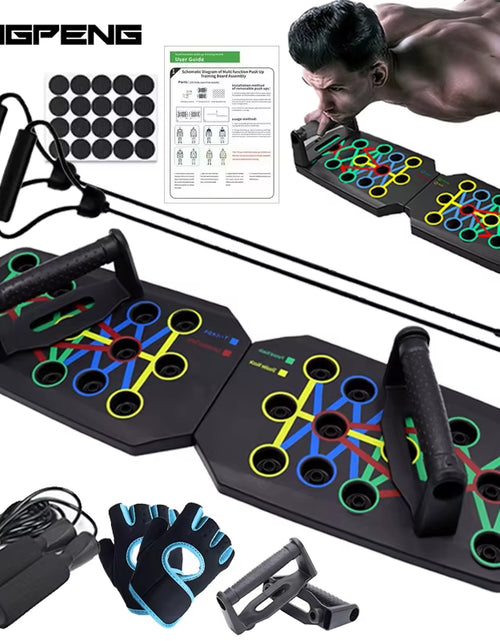 Load image into Gallery viewer, Push-Up Board Set Portable Multifunctional Push-Up Bar Foldable Fitness Equipment for Chest Abdomen Arms/Back Training
