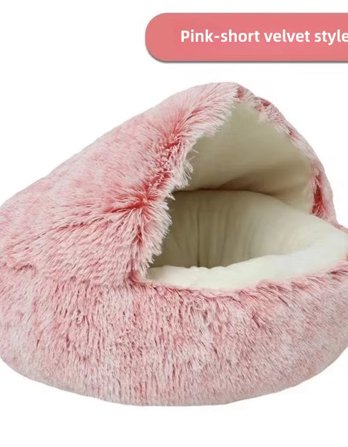 Load image into Gallery viewer, Autumn and Winter Soft Plush Pet Bed and Pet Bed Winter Warm and Cold Plush Comforter Nest Shell Cat Nest Semi-Enclosed Cat Nest
