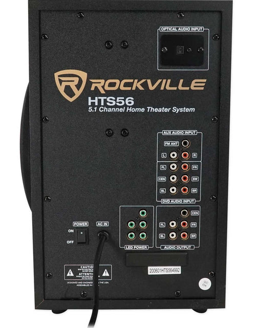 Load image into Gallery viewer, Rockville HTS56 1000W 5.1 Channel Home Theater System/Bluetoo
