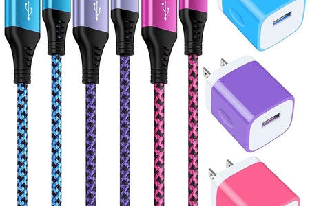 Charging Block,Type C Charger Block Fast Charging  3PCS 1A/5V Usb Wall Charger Block Adapter Plug with 3PCS Type C Charging Cables 6Ft USB C Cable High Speed Android Charger Phone Cords Type C