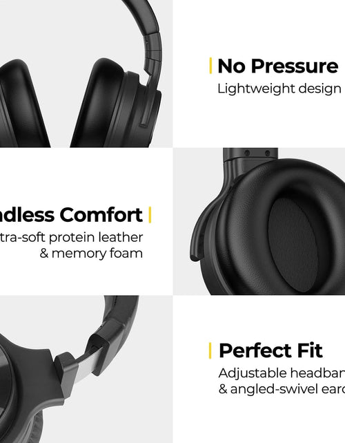 Load image into Gallery viewer, Bluetooth Headphones Active Noise Cancelling Headphones Wireless Headphones over Ear with Mic Deep Bass, Comfortable Protein Earpads, 30 Hours Playtime for Travel/Work, Black

