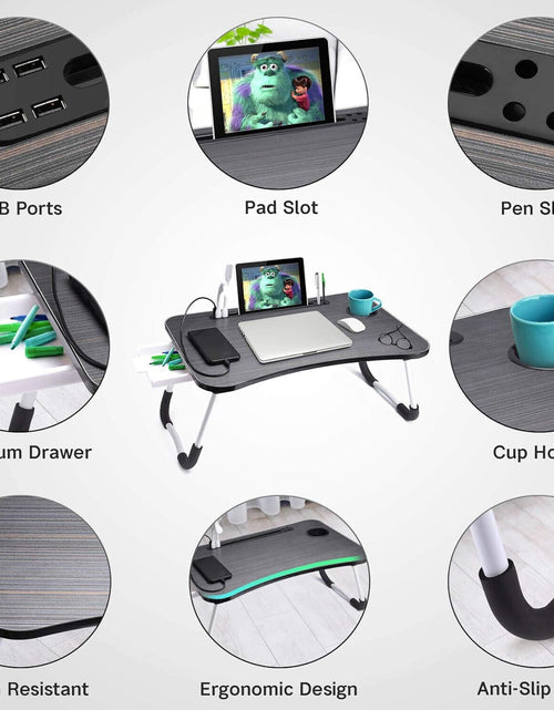 Load image into Gallery viewer, HBN Laptop Desk, Laptop Bed Stand Foldable, Laptop Table Folding Breakfast Tray
