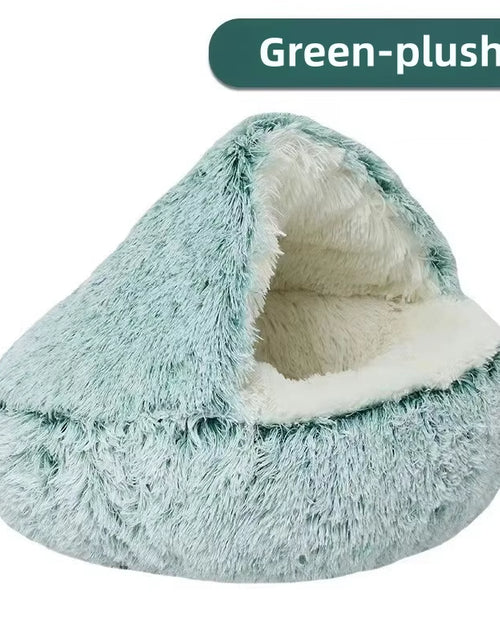 Load image into Gallery viewer, Autumn and Winter Soft Plush Pet Bed and Pet Bed Winter Warm and Cold Plush Comforter Nest Shell Cat Nest Semi-Enclosed Cat Nest
