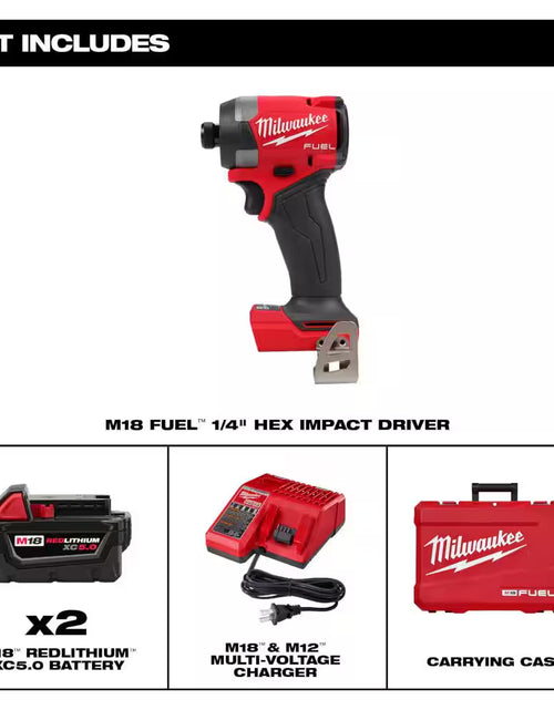 Load image into Gallery viewer, M18 FUEL 18-Volt Lithium-Ion Brushless Cordless 1/4 In. Hex Impact Driver and 4-1/2 In./5 In. Grinder with Paddle Switch
