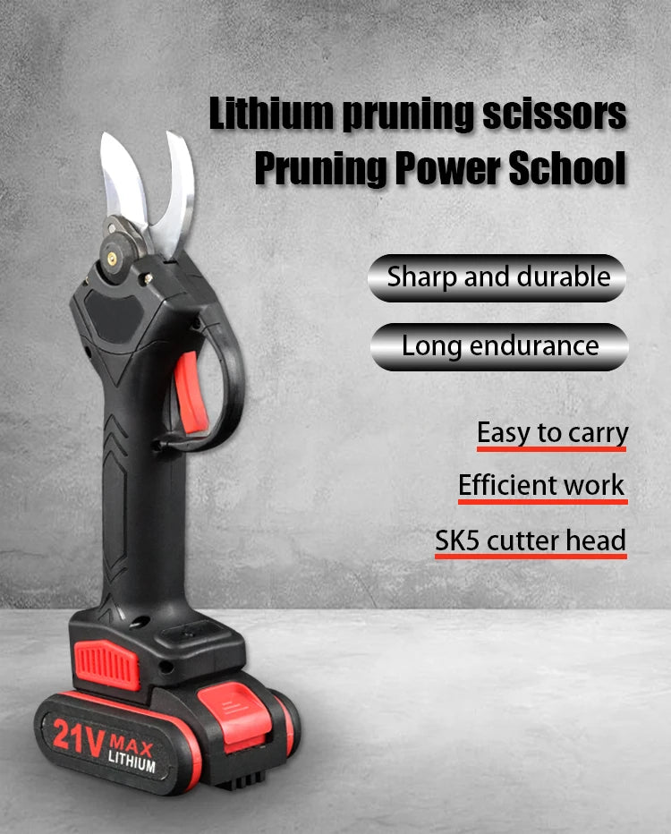 PowerPrune 21V Cordless Electric Pruner – Effortless Tree & Bonsai Branch Cutting Tool