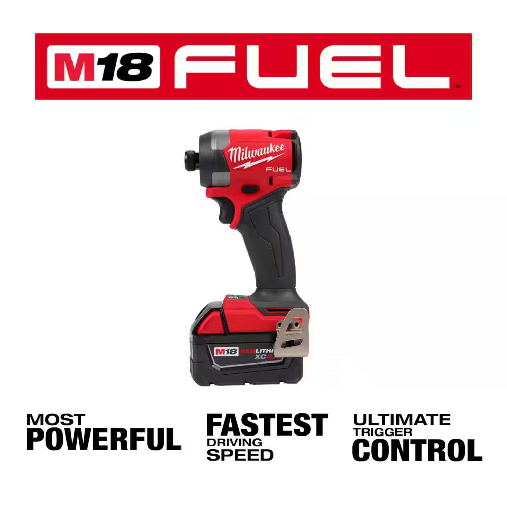 M18 FUEL 18-Volt Lithium-Ion Brushless Cordless 1/4 In. Hex Impact Driver and 4-1/2 In./5 In. Grinder with Paddle Switch