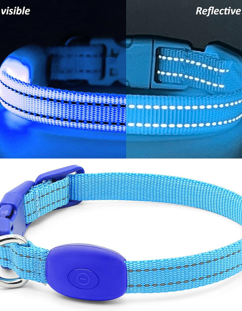 Load image into Gallery viewer, Puppy LED Dog Collars - USB Rechargeable Light up Dog Collar Adjustable Reflective Pet Collars Keep Your Small Dogs and Cats Be Seen &amp; Safe in the Dark (XS, Royal Blue)
