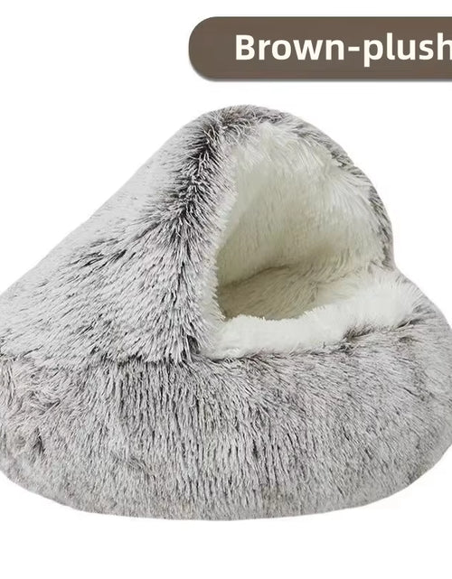 Load image into Gallery viewer, Autumn and Winter Soft Plush Pet Bed and Pet Bed Winter Warm and Cold Plush Comforter Nest Shell Cat Nest Semi-Enclosed Cat Nest
