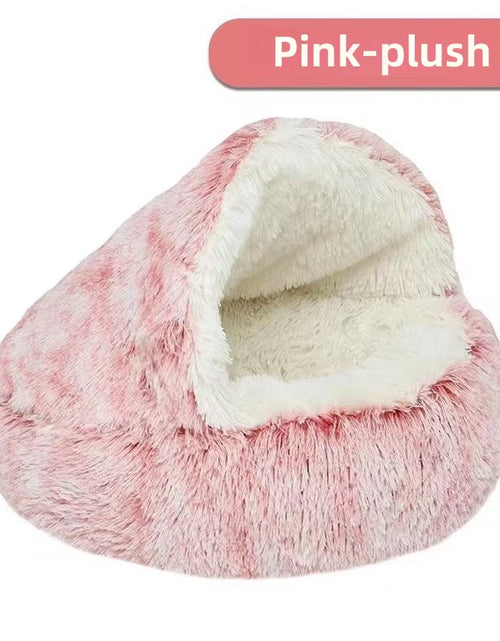 Load image into Gallery viewer, Autumn and Winter Soft Plush Pet Bed and Pet Bed Winter Warm and Cold Plush Comforter Nest Shell Cat Nest Semi-Enclosed Cat Nest
