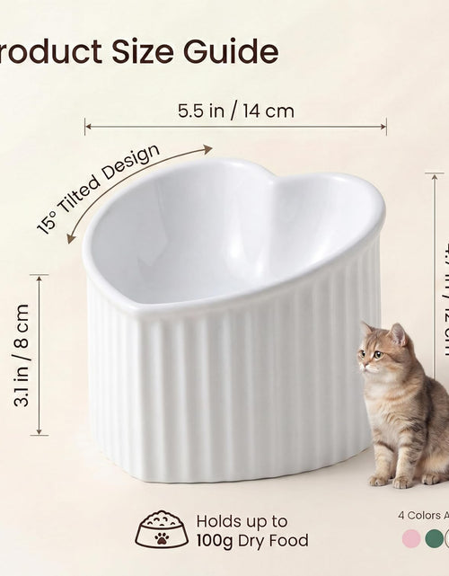 Load image into Gallery viewer, Ceramic Raised Cat Bowls, Tilted Elevated Food or Water Bowls, Stress Free, Backflow Prevention, Dishwasher and Microwave Safe, Lead &amp; Cadmium Free
