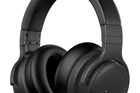 Bluetooth Headphones Active Noise Cancelling Headphones Wireless Headphones over Ear with Mic Deep Bass, Comfortable Protein Earpads, 30 Hours Playtime for Travel/Work, Black