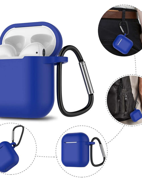 Load image into Gallery viewer, Airpods 1 &amp; 2 Silicone Case, Airpods Case with Keychain,  Shockproof Protective Premium Silicone Cover Skin for Apple Airpods 1St &amp; 2Nd -Blue
