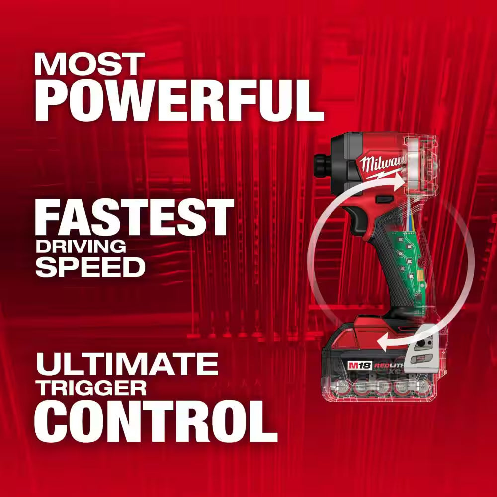 M18 FUEL 18-Volt Lithium-Ion Brushless Cordless 1/4 In. Hex Impact Driver and 4-1/2 In./5 In. Grinder with Paddle Switch