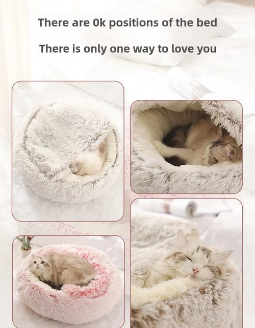 Load image into Gallery viewer, Autumn and Winter Soft Plush Pet Bed and Pet Bed Winter Warm and Cold Plush Comforter Nest Shell Cat Nest Semi-Enclosed Cat Nest
