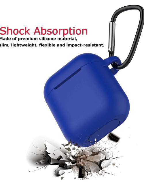 Load image into Gallery viewer, Airpods 1 &amp; 2 Silicone Case, Airpods Case with Keychain,  Shockproof Protective Premium Silicone Cover Skin for Apple Airpods 1St &amp; 2Nd -Blue
