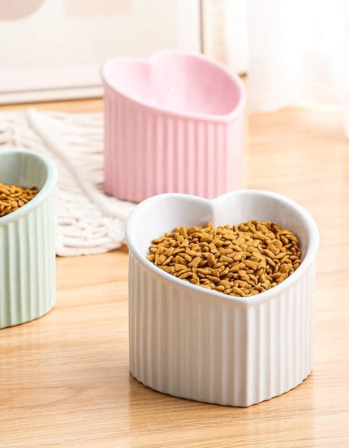 Load image into Gallery viewer, Ceramic Raised Cat Bowls, Tilted Elevated Food or Water Bowls, Stress Free, Backflow Prevention, Dishwasher and Microwave Safe, Lead &amp; Cadmium Free
