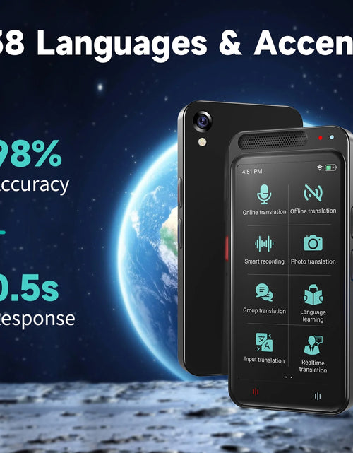Load image into Gallery viewer, Language Translator Device, Two-Way Smart Voice and Photo Pocket Translator Real Time, Online Offline Translation for Business, Learning,Black
